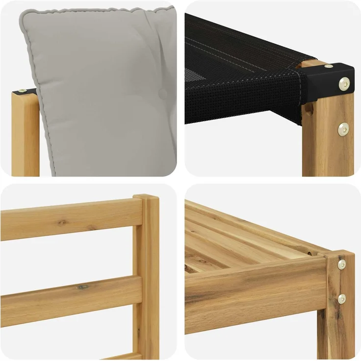 vidaXL Outdoor-Sofagarnitur 8 pcs Weiß und Hellgrau 79 x 79 x 37 cm 3388505 – Bild 6