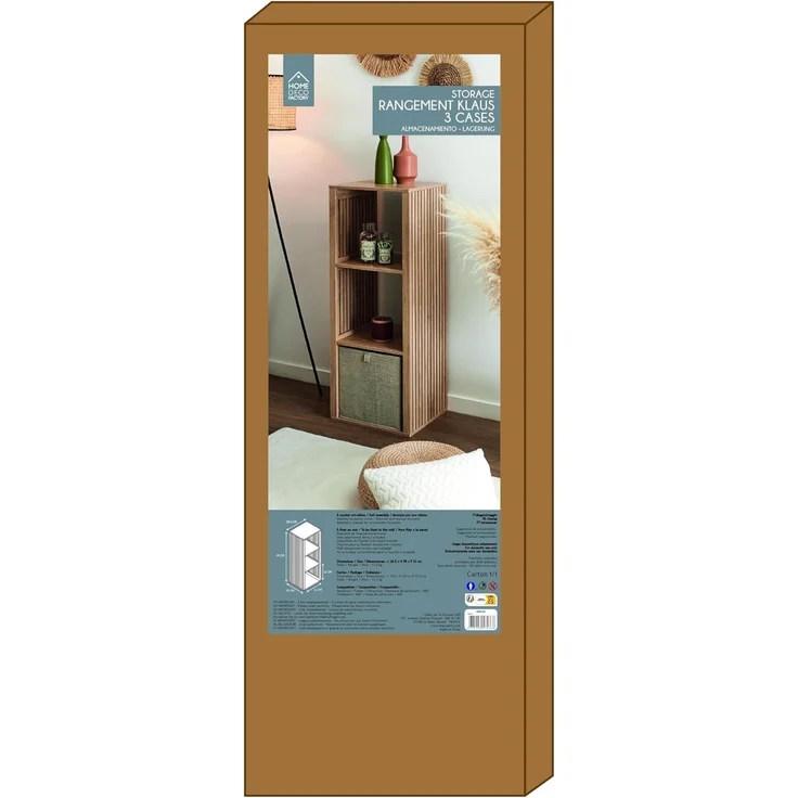 HOME DECO FACTORY - HD0242 – Modularer Ordner, 3 Fächer, 38,5 x 99 x 32 cm, Braun – Bild 10