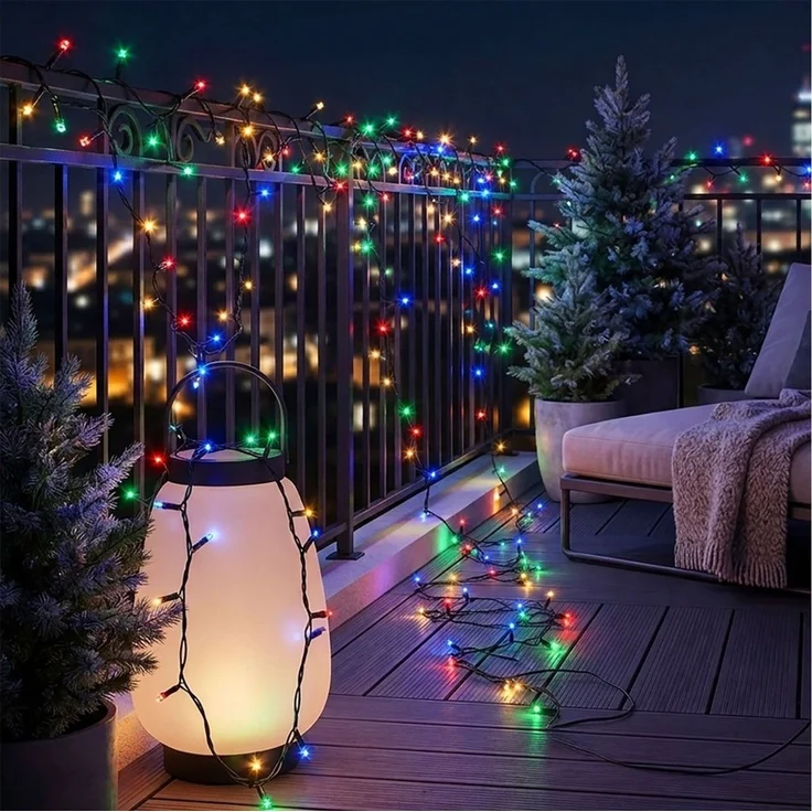Spetebo Lichterkette LED Weihnachts Lichterkette bunt - 180 LED, 180-flammig – Bild 3