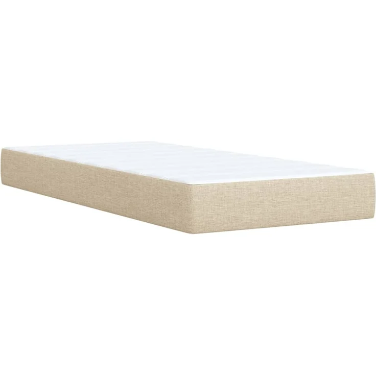 vidaXL Boxspringbett mit Matratze Creme 90x200 cm Stoff 3288882 – Bild 10
