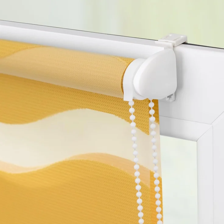 Lichtblick Sonnenschutzsysteme GmbH Doppelrollo Stockholm 90 cm x 150 cm (BxL) Senfgelb Duo Rollo in extravagantem Stil; Klemm- und schraubbar; Lichtdurchlässig und blickdicht – Bild 7