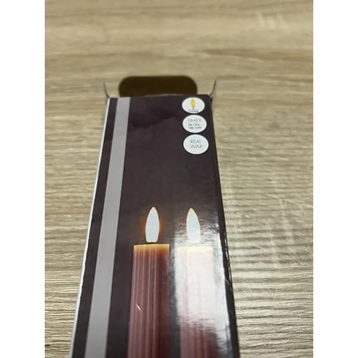Star LED Echtwachs Kerze mit Timer, 2er Set, 25 x 2,1 cm, altrosa – Bild 8