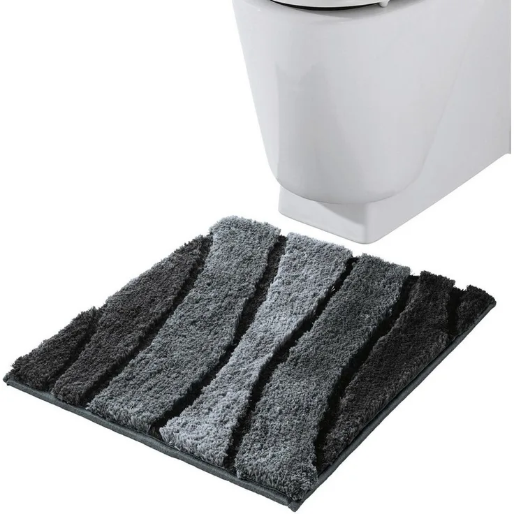 REDBEST Badematte WC-Vorlage "Louisville", Höhe 20 mm, eckig, Streifen