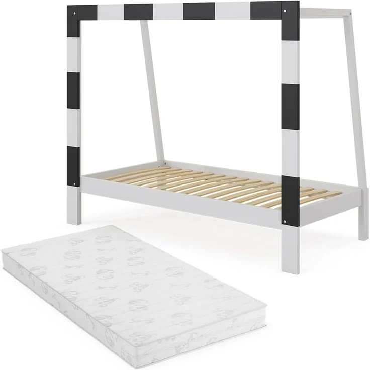 Kinderbett Football goal Weiß 80x160 cm mit Matratze Vitalispa – Bild 1