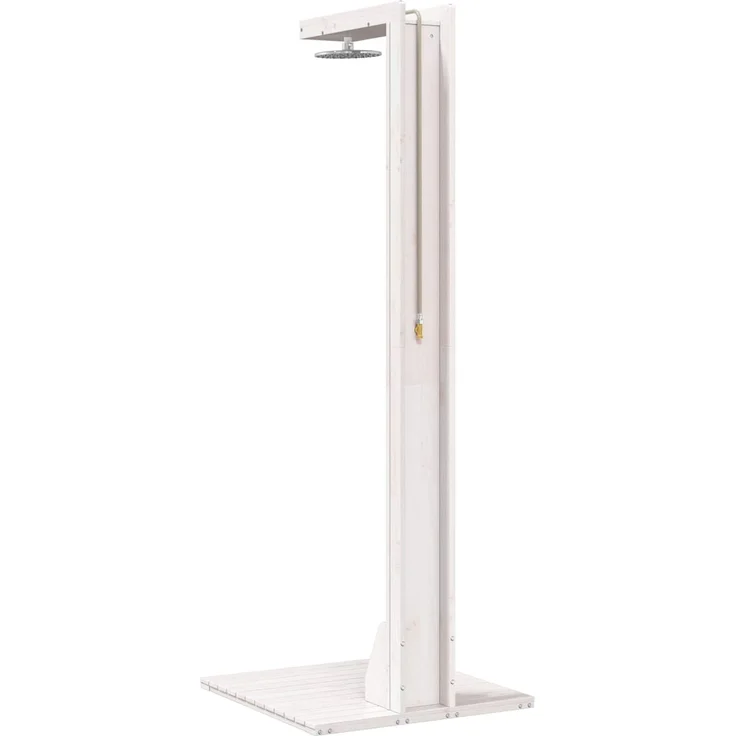 vidaXL Gartendusche 210 cm Massivholz Kiefer und Edelstahl Weiß 886357 – Bild 6