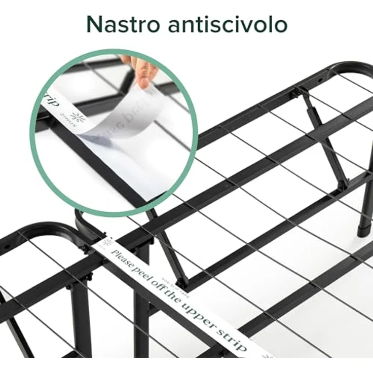 Zinus SmartBase Klappbett 160x190 cm – Höhe 35 cm – ideal als Gästebett – mit Stauraum unter dem Bett – Metallbett – Schwarz – Bild 10