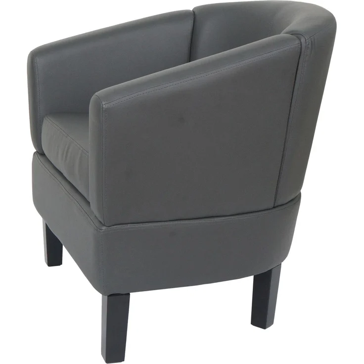 Lounge-Sessel HWC-O17, Sessel Clubsessel Cocktailsessel, FSC®-zertifiziert Kunstleder ~ grau – Bild 8