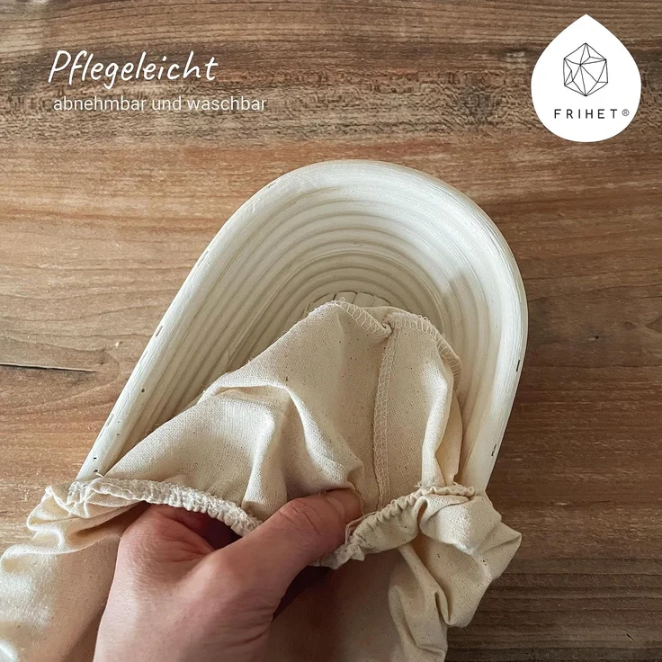 Lycce Dekokorb Gärkorb Brotbacken oval 35 cm aus Rattan/Peddigrohr für ca. 1 kg Teig (1 St) – Bild 5