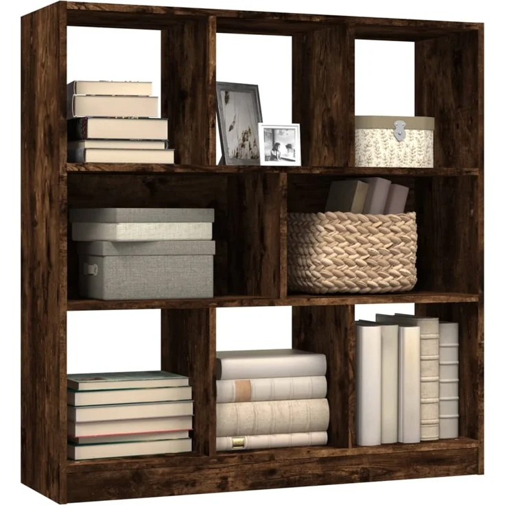 vidaXL Bücherregal Räuchereiche 97,5x29,5x100 cm Holzwerkstoff 826378 – Bild 2