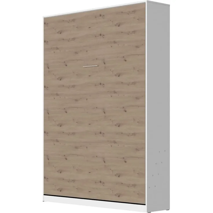SMARTBett Schrankbett SMARTBett Schrankbett Classic 140x200 Vertikal Weiss/Wildeiche horizontal/quer oder vertikal/hochkant klappbar