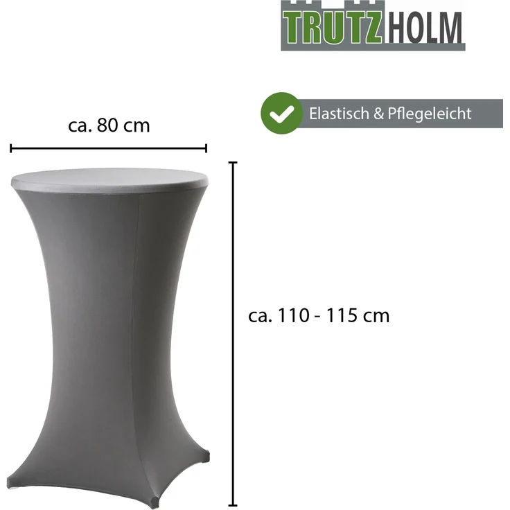 5x Stehtischhusse für Partytisch Ø 60-80cm anthrazit Bistrotisch Stehtischhusse Decke – Bild 2