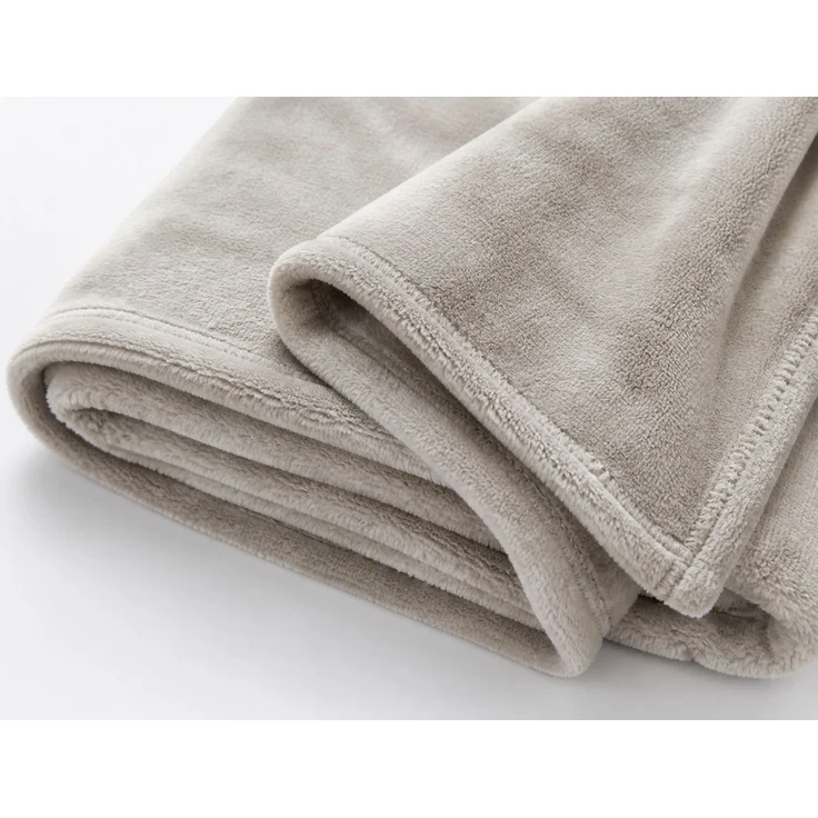 Flanell-Kuscheldecke aus Polyester, extra dick, Grau-Weiß, 120 x 200 cm – Bild 3