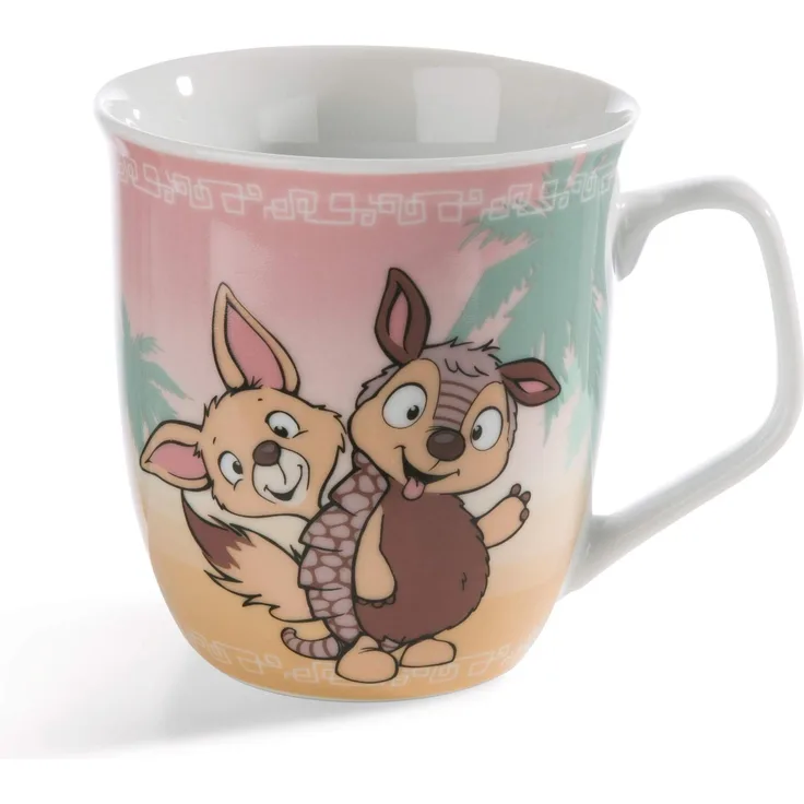 NICI 45268 Tasse Wild Friends, Porzellan, 450ml, braun-pink
