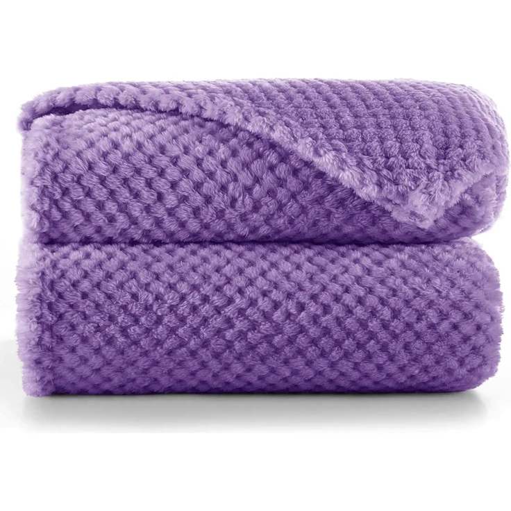 DecoKing Kuscheldecke 220x240 cm violett Decke Microfaser Wohndecke Tagesdecke Fleece weich sanft kuschelig skandinavischer Stil lila Henry