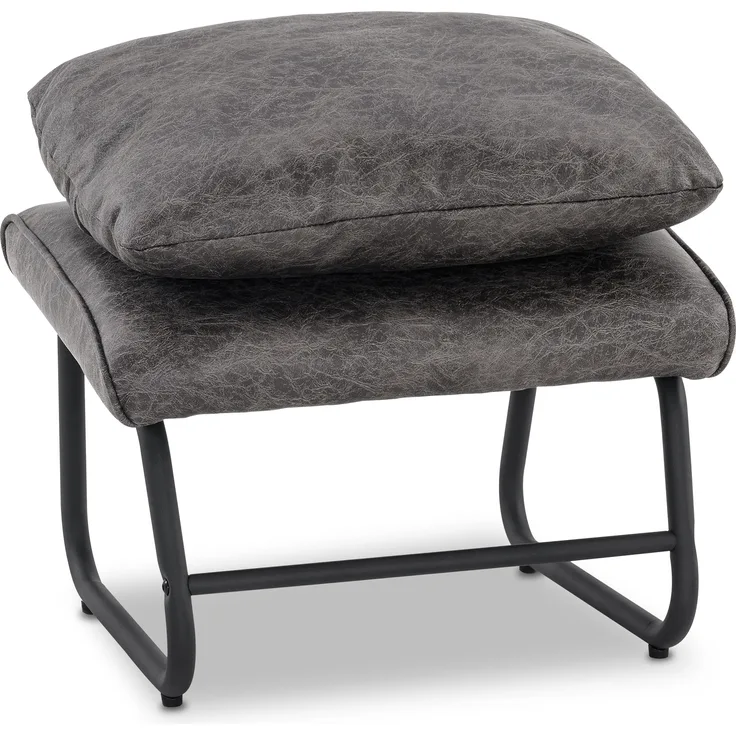 M MCombo Sitzhocker Fußstütze mit Metallbeinen +Kissen, Vintage Hocker Ottoman Schminktisch für Wohnzimmer Schlafzimmer, Quadratisch 39 * 57cm, Mikrofaserstoff, 4742-2(Dunkelgrau)