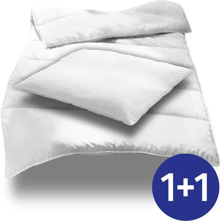 135 x 200 cm + 80 x 80 cm Mikrofaser Ganzjahres Bett-Set, extra leicht
