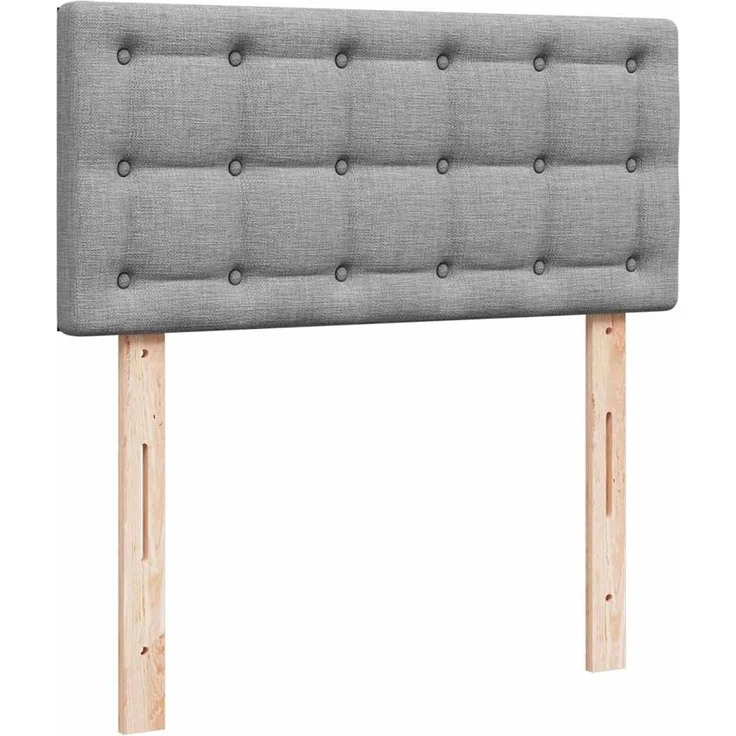 vidaXL Ottoman-Bett mit Matratze & LEDs Hellgrau 100x200 cm Stoff 3312450 – Bild 8