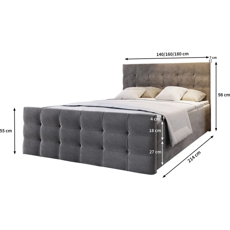Masseno Boxbett AMON 160x200 cm mit Bonell Matratze und Topper – Bild 2