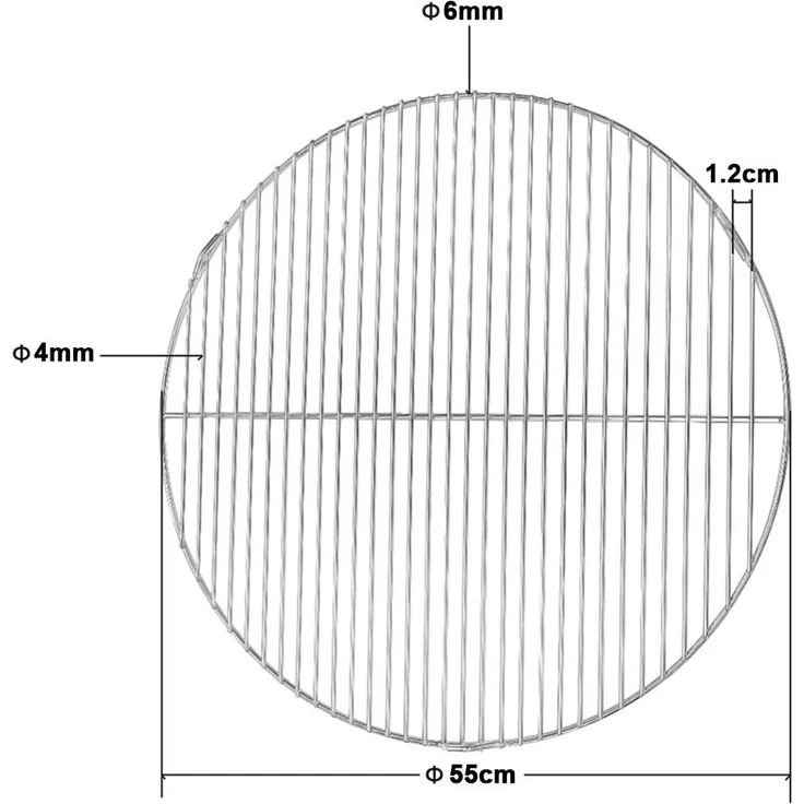 Grillrost Grillgitter in verschiedenen Größen und Formen Rund 55CM + 2 Griffe – Bild 5