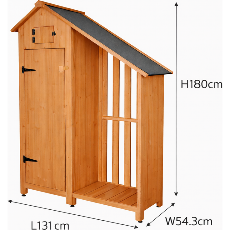 Werkzeugschrank aus Holz mit Anbau, ca. 131 x 54 x 180 cm, braun – Bild 4