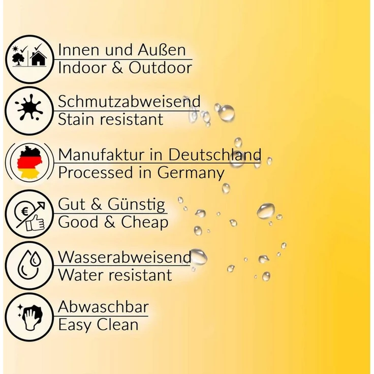 ANRO Tischdecke abwaschbar Wachstuch-Tischdecke Gartentischdecke (Einzelstück 1-tlg), wasserabweisend Einfarbig Gelb Breite 140cm – Bild 4