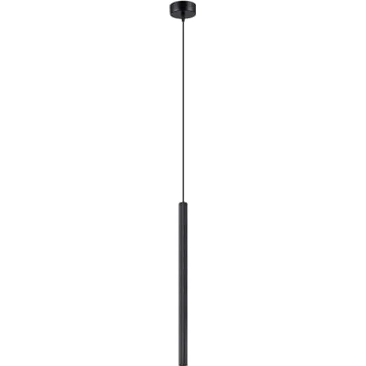 Sollux Lighting Pendelleuchte Arche 1, schwarze Pendelleuchte mit modernem Design und geripptem Stahlrohr, 120 cm Höhe