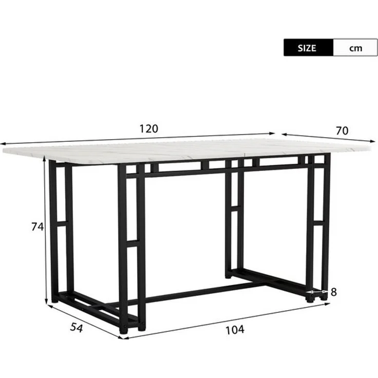 Flieks Essgruppe, (Set, 5-tlg), Esstisch mit 4 Stühlen Set Esszimmer Sitzgruppe, Metallbeine – Bild 4
