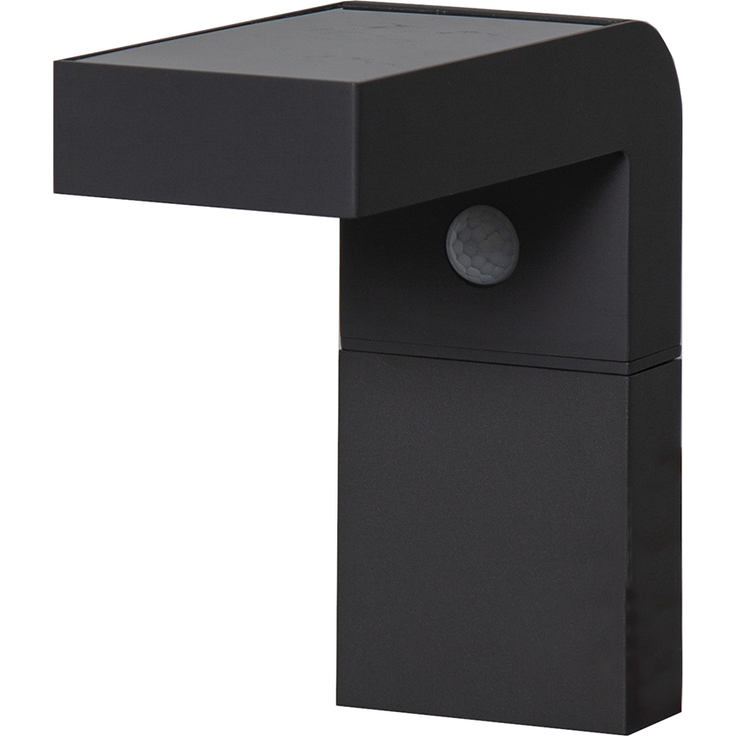 Star Solar LED Wandlaterne „Vici“ - mit Bewegungs- und Dämmerungssensor - 300 Lumen Lichtimpuls & sanftes Dauerlicht - Warmweiß - Für den Außenbereich - 20 cm Höhe - Schwarz