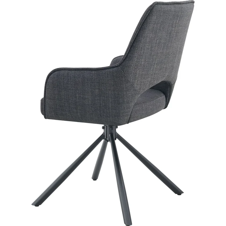 Drehstuhl 2er Set Tokio Stühle in Anthrazit - gemütliches Design - B/H/T: 57x91x64 cm – Bild 6