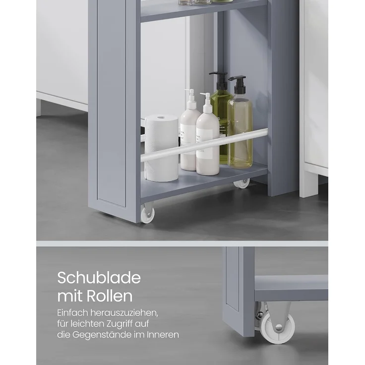 Vasagle Badkommode Badezimmerschrank Toilettenschrank mit Schubladen – Bild 5