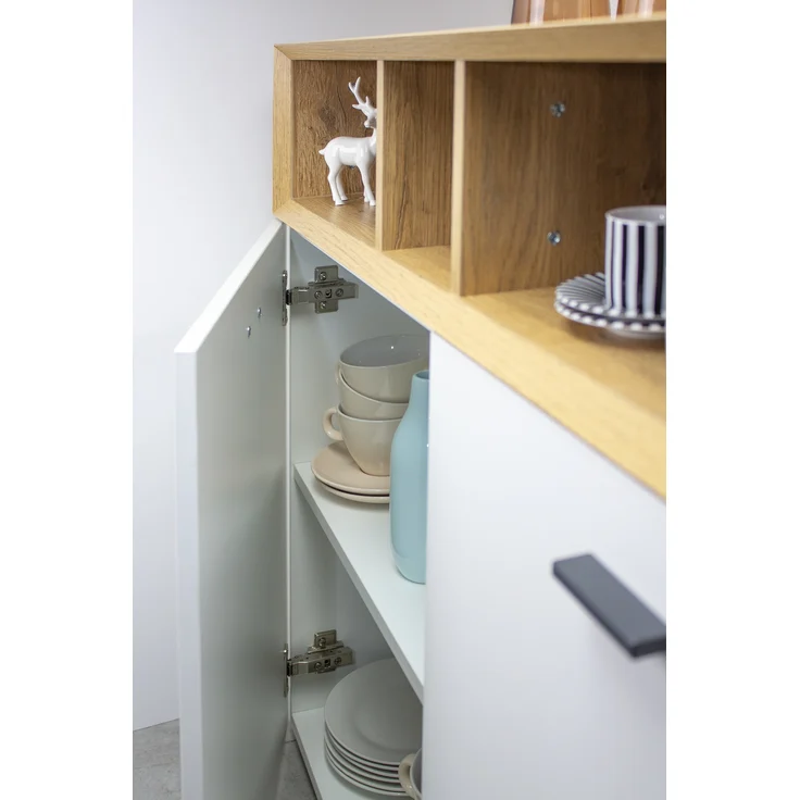 Germania Kommode 2553-559 Coruna, in Weiß/Eiche, stehend und hängend montierbar, 106 x 82 x 41 cm (BxHxT) – Bild 4