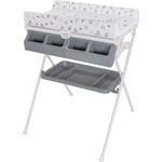 ib style Wickeltisch Koa Bade- & Wickelkombination klappbar Metric Giraffe Grey, klappbare Wickelkommode - mit Babywanne und Aufbewahrungsmöglichkeiten