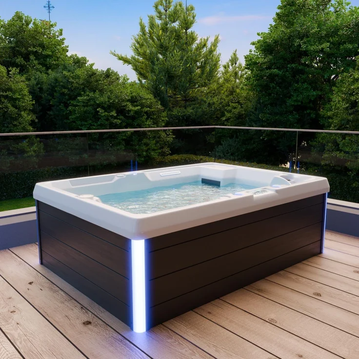TroniTechnik Whirlpool Outdoor Whirlpool ELBA weiß, (3-tlg), mit integrierter LED Beleuchtung, Massagefunktion und Wasserspiel – Bild 2