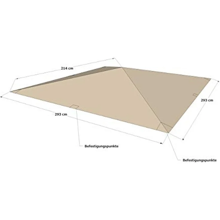 GRASEKAMP Qualität seit 1972 Universal Ersatzdach 293x293 cm Polyester Beige mit UV Schutz, wasserabweisend – Bild 2
