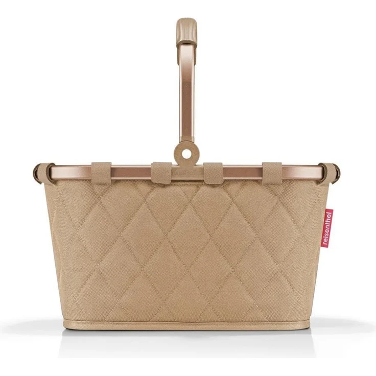 reisenthel carrybag XS kleiner Einkaufskorb 5 l frame rhombus ginger | Innentasche mit Reißverschluss, ummantelter Klappgriff, Standfüße, bis 8 kg belastbar