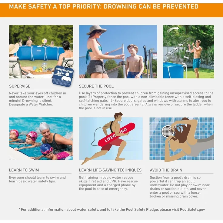 Intex 'Frame Swimming Pool Set Serie Family III', blau, 300 x 200 x 75 cm, rechteckig – Bild 7