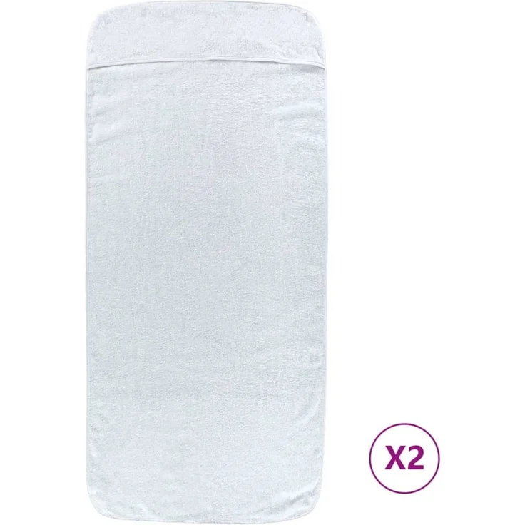 vidaXL Strandtücher 2 Stk. Weiß 75x200 cm Stoff 400 GSM 362670 – Bild 2