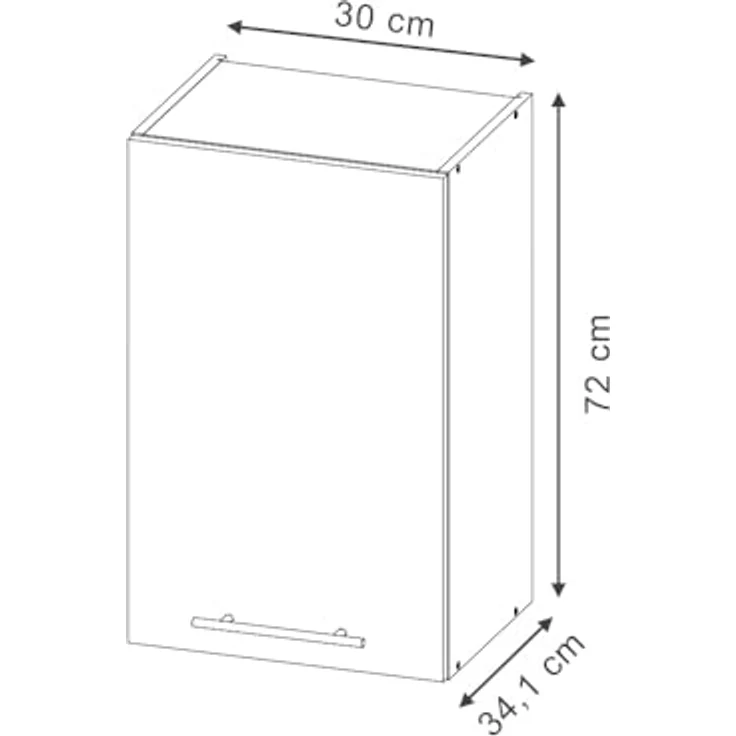Hängeschrank Fame-Line Eiche Paneel 30 cm Vicco – Bild 3