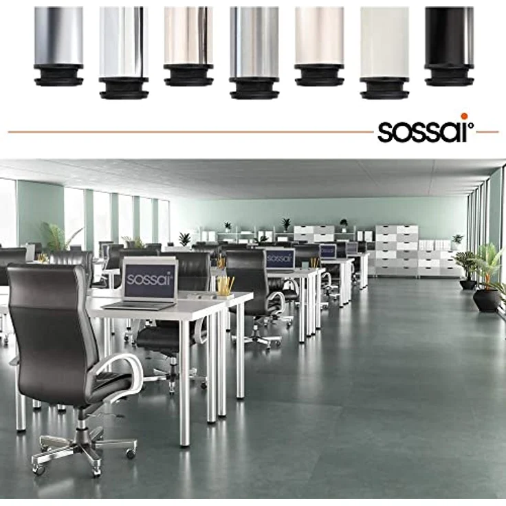 sossai® Tischbein Premium Tischbeine Ø60 mm im Alu-Design, höhenverstellbar +2cm – Bild 9