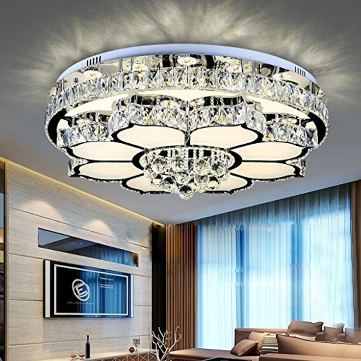 Eurohandisplay LED Deckenleuchte LED Pendelleuchte Kristall Fernbedienung Deckenleuchte Deckenlampen, LED fest integriert, Warmweiß bis Kaltweiß, Modern Kristall – Bild 6