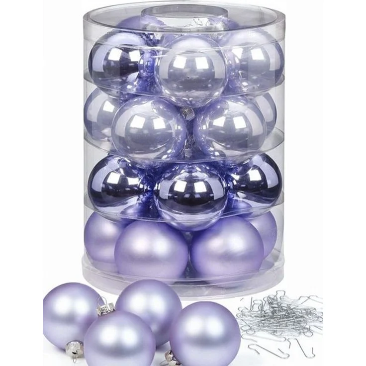 MAGIC by Inge Weihnachtsbaumkugel Weihnachtskugeln 20 Stk 6 cm Dreamy Lilac mit Haken – Bild 3