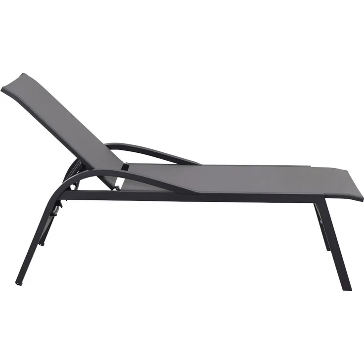 Siena Garden Milos Rollliege Aluminium anthrazit mit Textilbezug schwarz-silber H16694 Sonnenliege – Bild 5