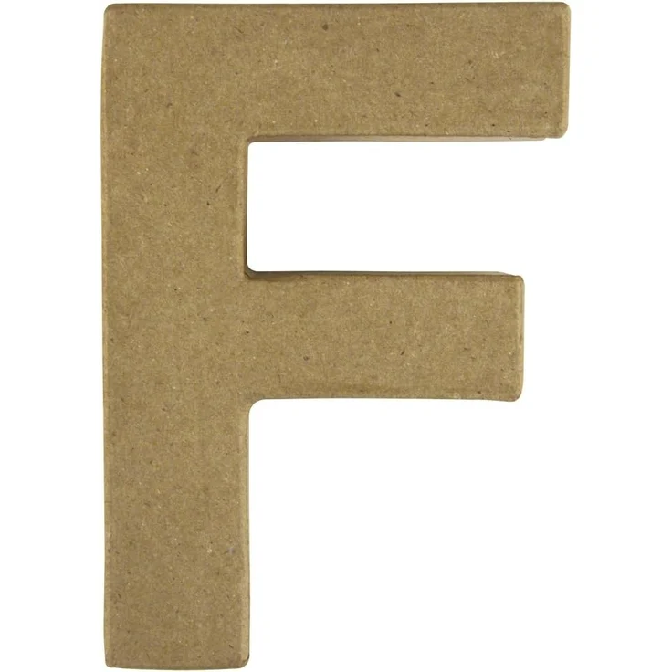 Pappmaché Buchstabe F FSC Recycled100%, 15x10,5x3cm