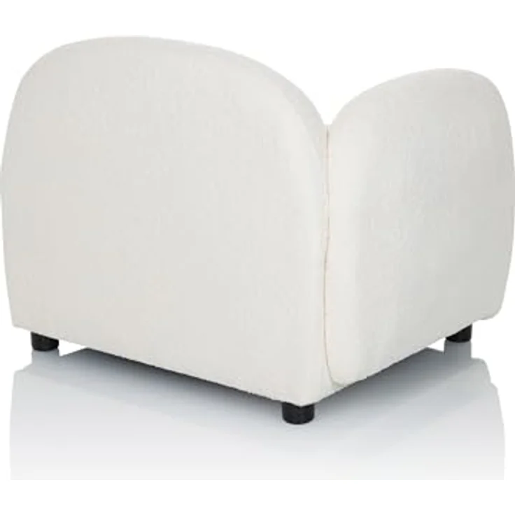 hjh LIVING Polstersessel mit Armlehnen VERDUNA Teddy-Stoff, Bequem gepolsterter Loungesessel Relaxsessel, für Wohnzimmer Schlafzimmer, Weiß – Bild 8
