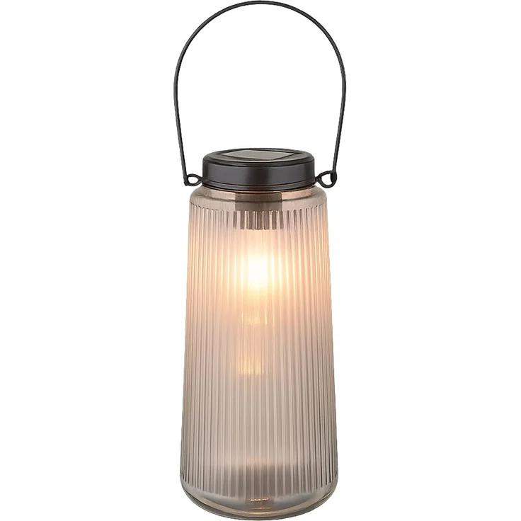 LED Solarleuchte, Laterne, Glas klar, H 25 cm – Bild 1