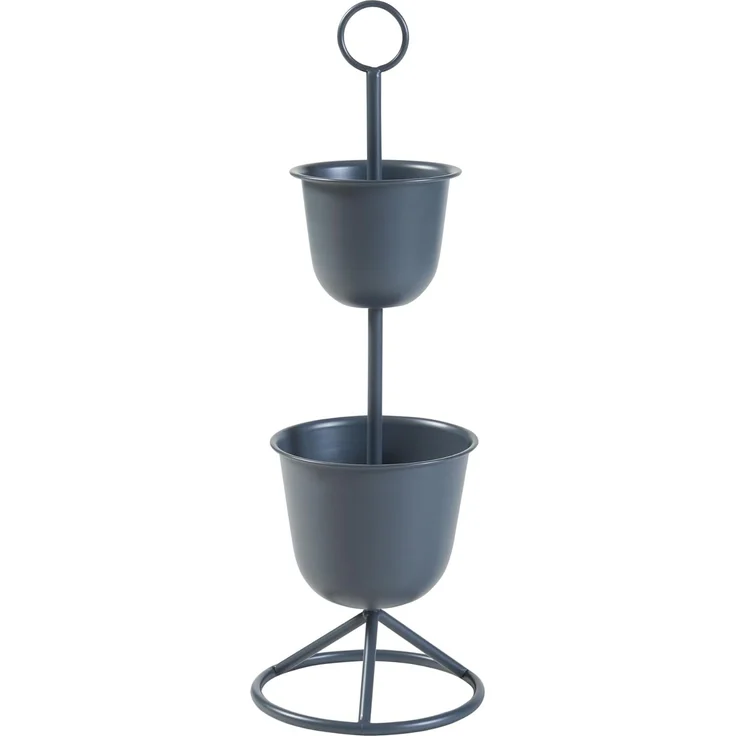 Blumenständer Alphen 2 Töpfe 76,5x26cm Schwarz [en. casa] – Bild 2