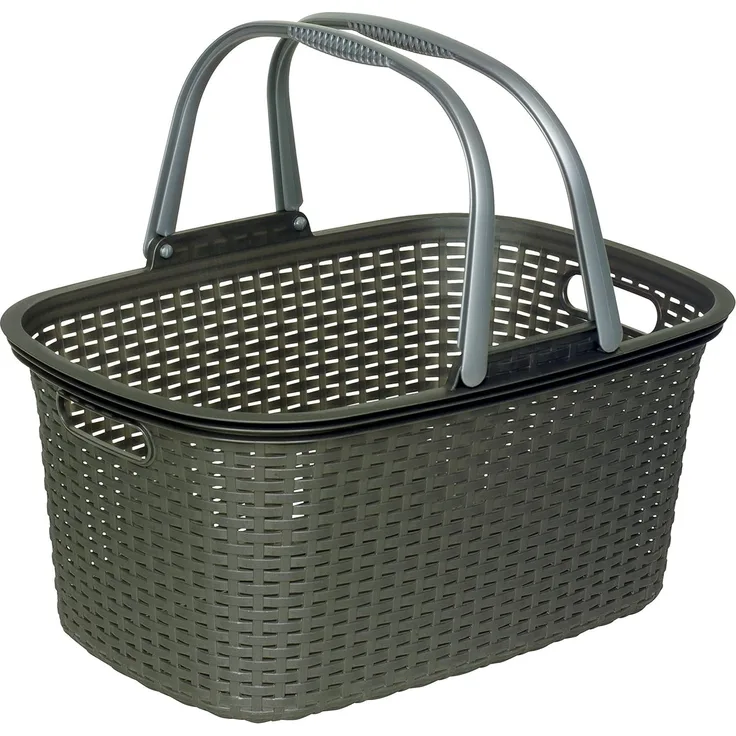 Einkaufskorb "Rattan" Kunststoff mit 2 Griffen