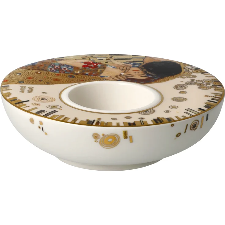 Goebel / Gustav Klimt Der Kuss,Kerzenhalter,12,0cm x 12,0cm x 4,0cm / Porzellan / 12,0cm x 12,0cm x 4,0cm – Bild 3