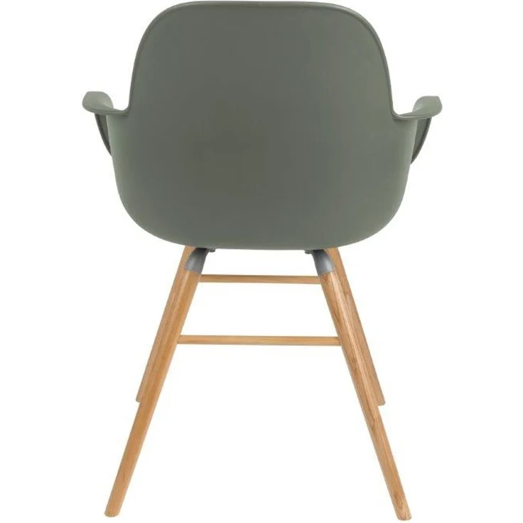 Zuiver Sessel Albert Kuip im 2er-Set, grüner Armlehnstuhl mit Gestell aus Eschenholz-Massivholz – Bild 5