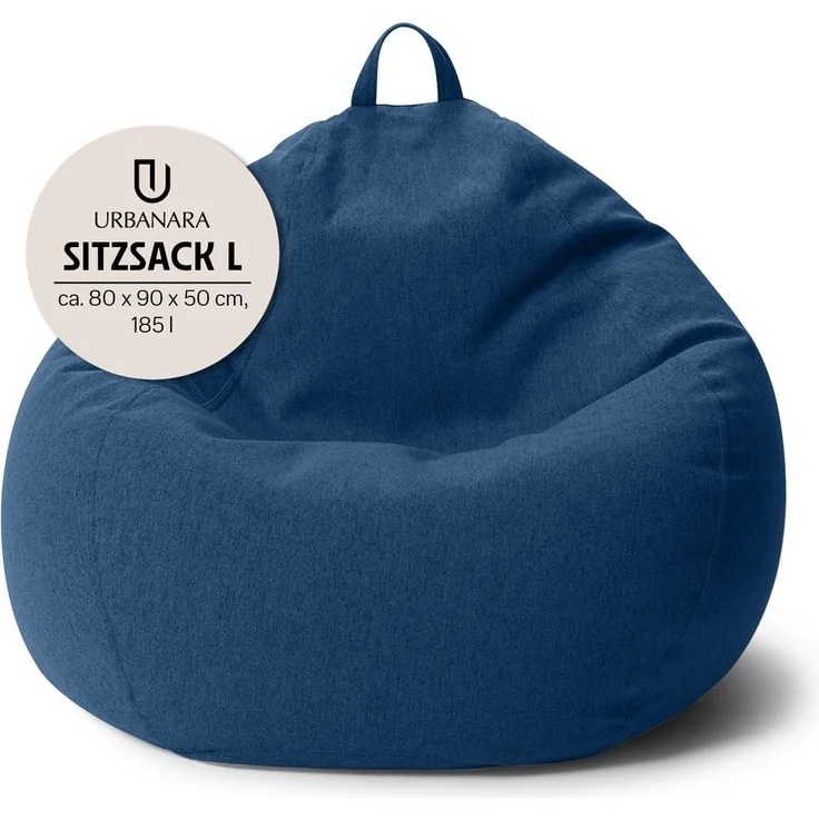 URBANARA Sitzsack 185l blau Basic-Comfort – Bild 3